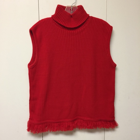 Pretty red vintage sleeveless sweater. - Picture 2 of 6